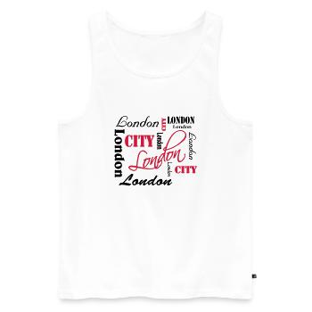 London - Débardeur bio Premium Homme - blanc - Devant - Michal (187cm)