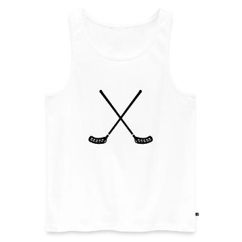 Floorball - Männer Premium Bio Tank Top - Weiß - Vorne - Michal (187cm)