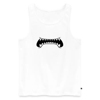 sharp teeth big mouth eat dangerous bo - Men's Premium Organic Tank Top - white - Front - AI Model Male 178 light (178cm)