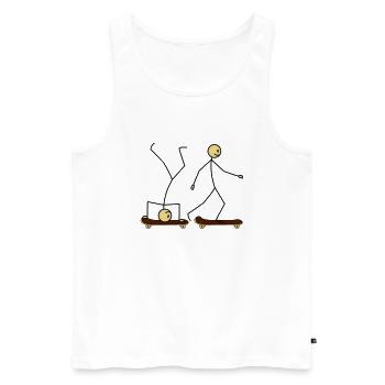 Skateboard Fun - Männer Premium Bio Tank Top - Weiß - Vorne - Michal (187cm)