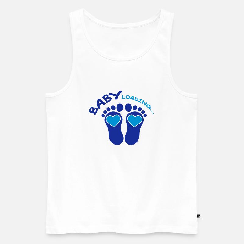 Baby Loading Blue - Männer Premium Bio Tank Top - Weiß