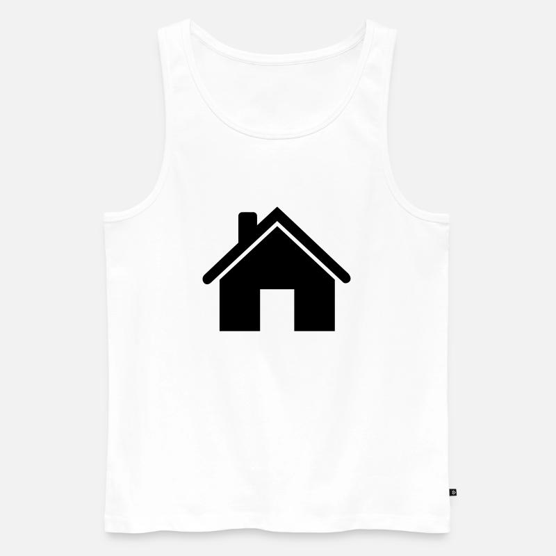 Haus - Männer Premium Bio Tank Top - Weiß