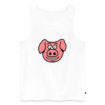 Méchant cochon - Débardeur bio Premium Homme - blanc - Devant - AI Model Male 178 light (178cm)