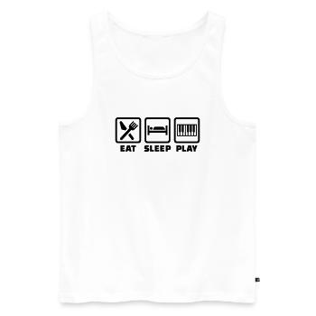 Eat Sleep Piano - Débardeur bio Premium Homme - blanc - Devant - Michal (187cm)