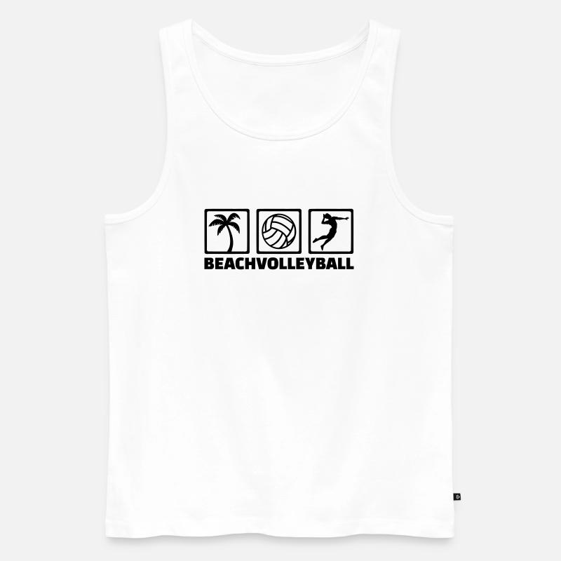 Beachvolleyball - Männer Premium Bio Tank Top - Weiß