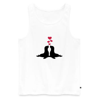 Robbe - Männer Premium Bio Tank Top - Weiß - Vorne - Michal (187cm)