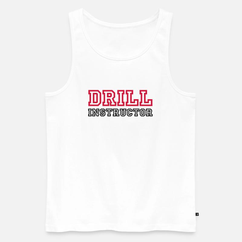 Drill Instructor - Männer Premium Bio Tank Top - Weiß