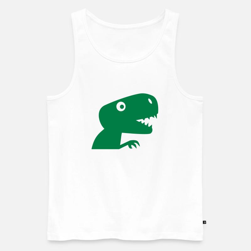 T-Rex - Männer Premium Bio Tank Top - Weiß