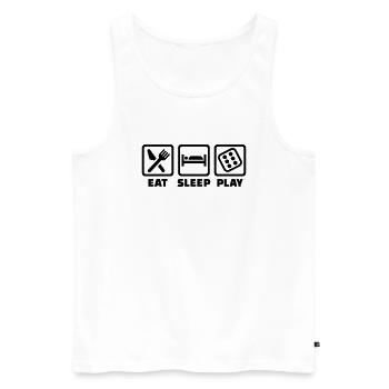Eat Sleep Dé - Débardeur bio Premium Homme - blanc - Devant - AI Model Male 178 light (178cm)