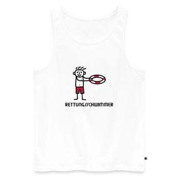 Strichmännchen Rettungsschwimmer - V2 - Männer Premium Bio Tank Top - Weiß - Vorne - AI Model Male 178 light (178cm)