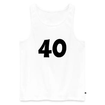 40 - Männer Premium Bio Tank Top - Weiß - Vorne - Michal (187cm)