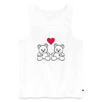 teddy_love - Débardeur bio Premium Homme - blanc - Devant - Michal (187cm)