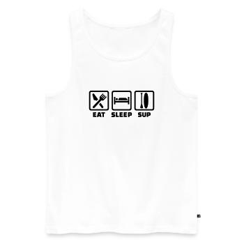 Eat Sleep SUP - Men's Premium Organic Tank Top - white - Front - AI Model Male 178 light (178cm)