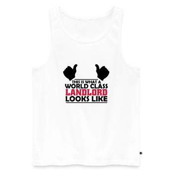 world class landlord - Men's Premium Organic Tank Top - white - Front - Michal (187cm)