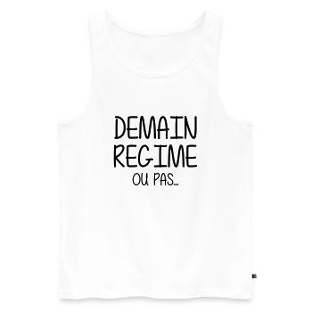 Régime - Diète - Gros - Grosse - Humour - Marrant - Débardeur bio Premium Homme - blanc - Devant - AI Model Male 178 light (178cm)