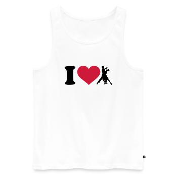 I love Dancing - Men's Premium Organic Tank Top - white - Front - AI Model Male 178 light (178cm)
