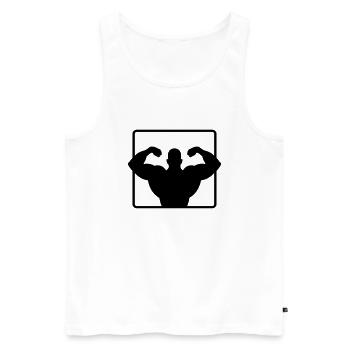 bodybuilder - Männer Premium Bio Tank Top - Weiß - Vorne - Michal (187cm)