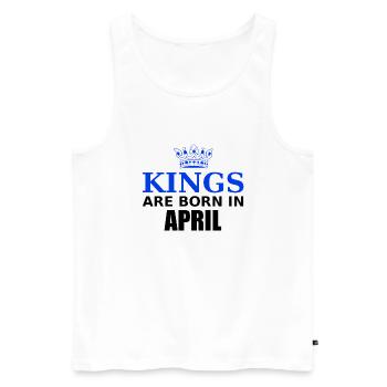 kings are born in april - Männer Premium Bio Tank Top - Weiß - Vorne - AI Model Male 178 light (178cm)