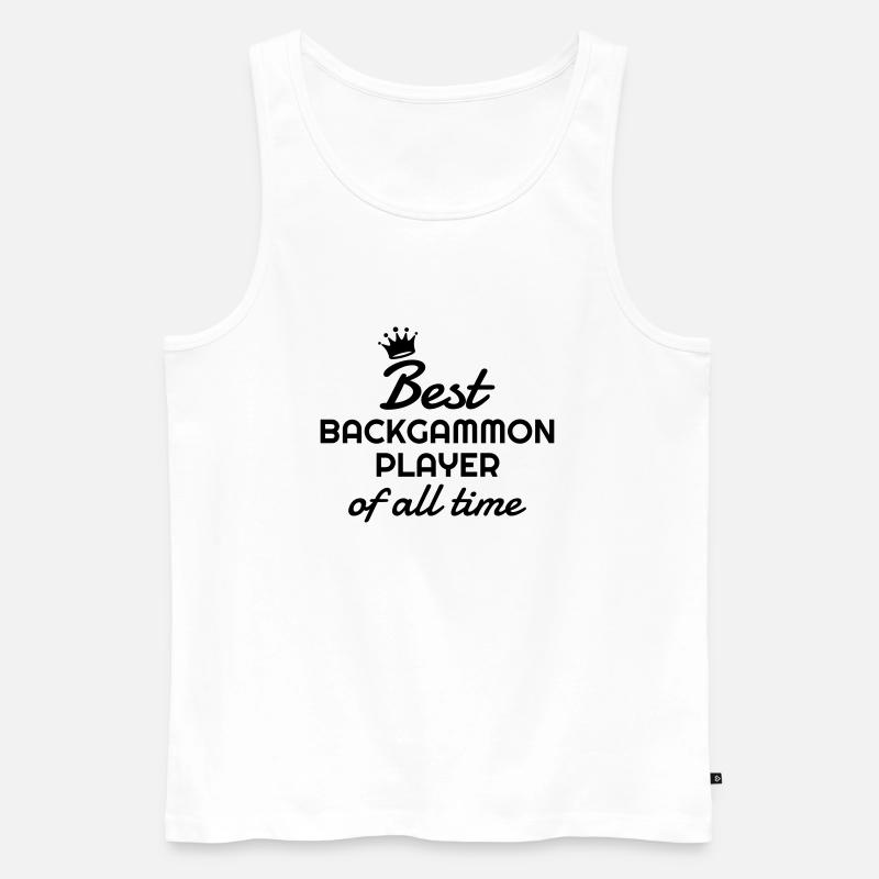 Backgammon / Spiel / Player / Schach - Männer Premium Bio Tank Top - Weiß