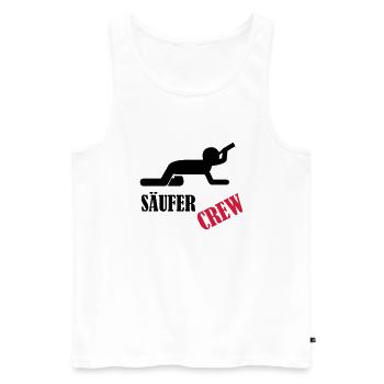 saeufer_crew - Männer Premium Bio Tank Top - Weiß - Vorne - AI Model Male 178 light (178cm)