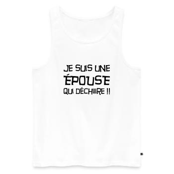 Epoux Mari Mariage Femme Wedding Amour Love - Men's Premium Organic Tank Top - white - Front - AI Model Male 178 light (178cm)