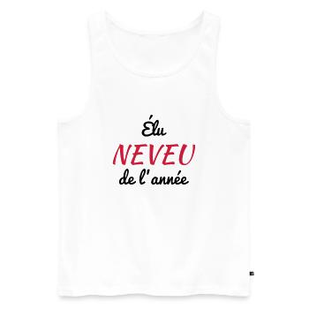 Nièce / Neveu / Oncle / Tante - Débardeur bio Premium Homme - blanc - Devant - Michal (187cm)