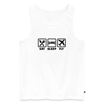 Flugzeug - Männer Premium Bio Tank Top - Weiß - Vorne - Michal (187cm)