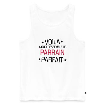 Godfather Pate Parrain Baby Baptism Birth - Men's Premium Organic Tank Top - white - Front - Michal (187cm)