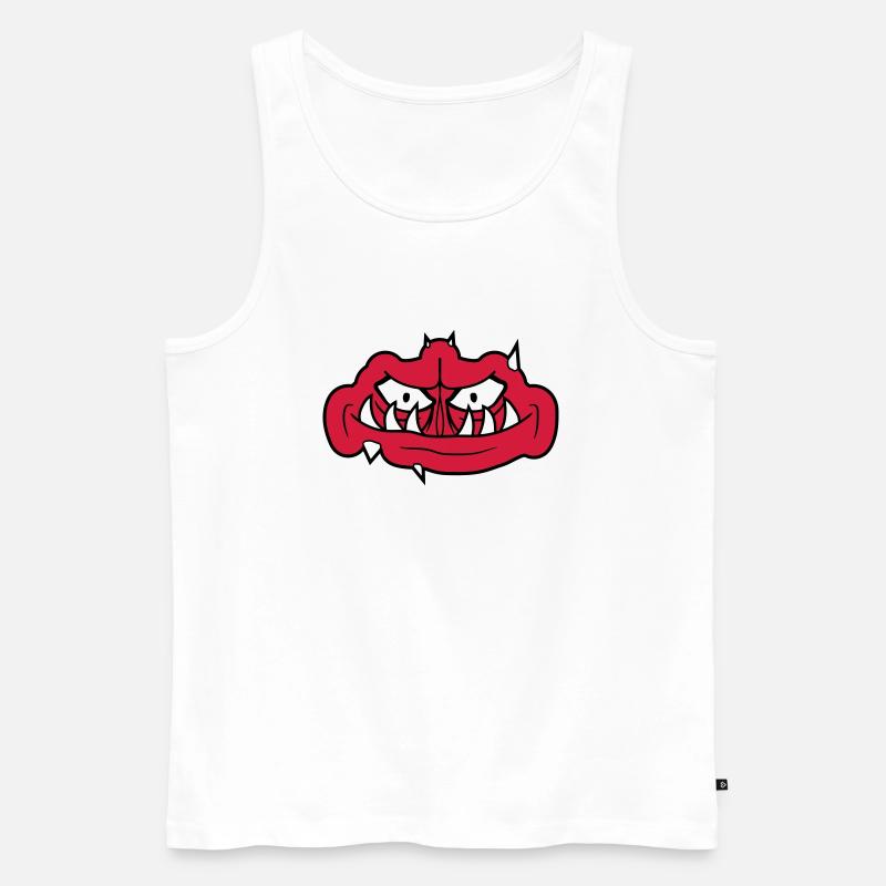troll gesicht gruseliges - Männer Premium Bio Tank Top - Weiß