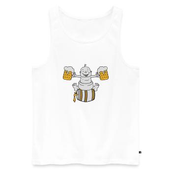 drunk, octoberfest, drinking, alcohol, glass, jug, - Men's Premium Organic Tank Top - white - Front - AI Model Male 178 light (178cm)