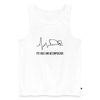 mit herz und betonmischer - Männer Premium Bio Tank Top - Weiß - Vorne - Michal (187cm)