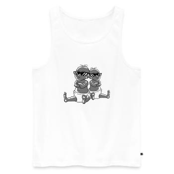 2 cool babies team friends brothers sisters zwil - Men's Premium Organic Tank Top - white - Front - Michal (187cm)