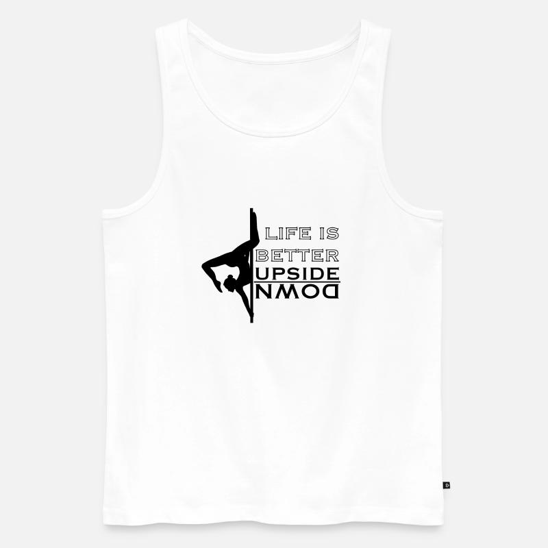 Pole Dance Life is better upside down Butterfly - Men's Premium Organic Tank Top - white