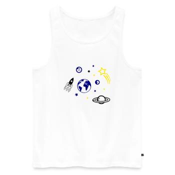 universum - Männer Premium Bio Tank Top - Weiß - Vorne - Michal (187cm)
