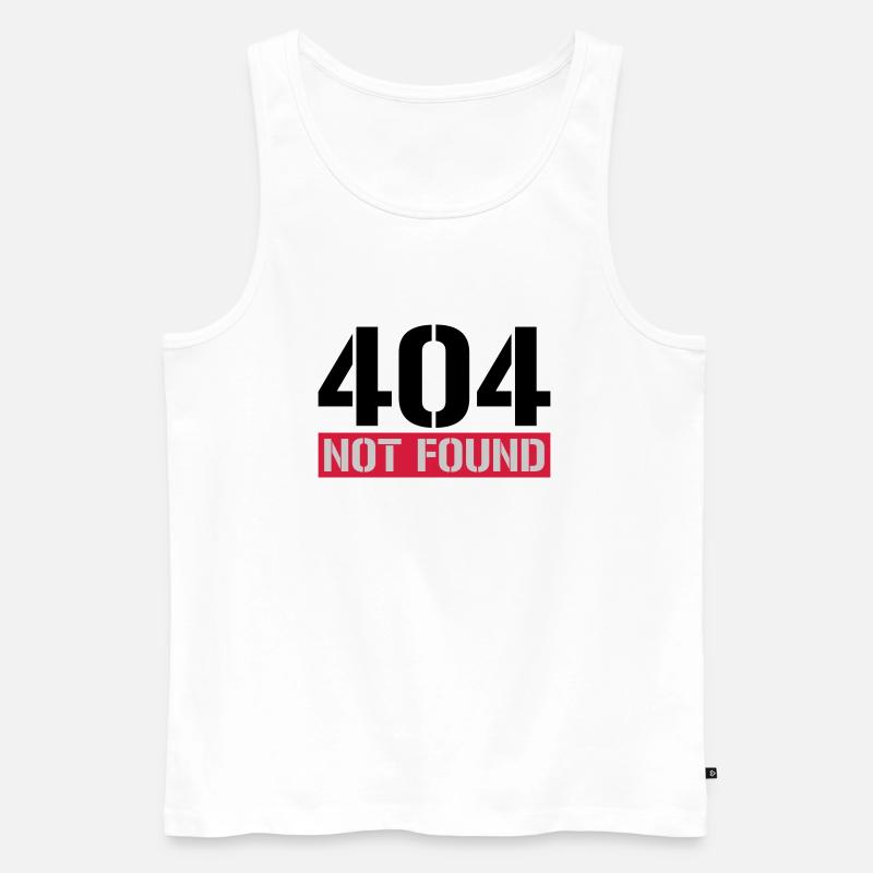 404 not found Meldung - Männer Premium Bio Tank Top - Weiß