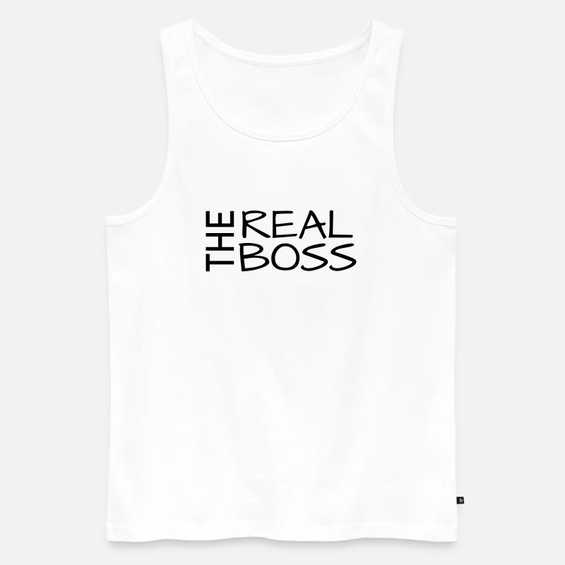 the real boss - Männer Premium Bio Tank Top - Weiß