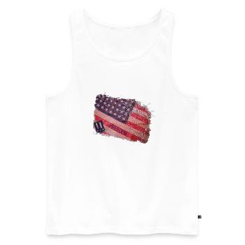 Drapeau américain - Débardeur bio Premium Homme - blanc - Devant - Michal (187cm)