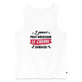 cheval / humour équitation - Débardeur bio Premium Homme - blanc - Devant - Michal (187cm)