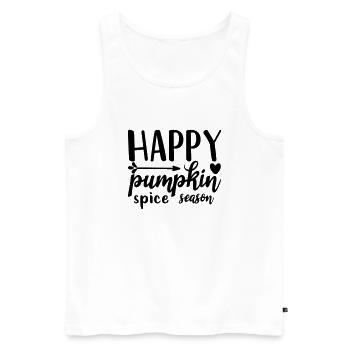 3 happy pumpkin spice season - Männer Premium Bio Tank Top - Weiß - Vorne - AI Model Male 178 light (178cm)