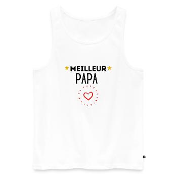 Meilleur PAPA - Débardeur bio Premium Homme - blanc - Devant - Michal (187cm)