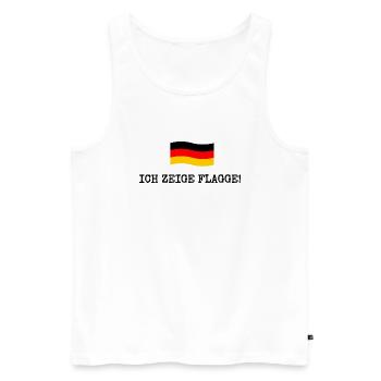 "Ich zeige Flagge" - Männer Premium Bio Tank Top - Weiß - Vorne - Michal (187cm)