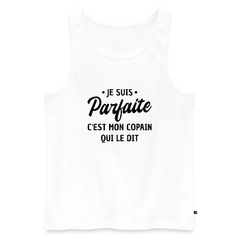 je suis parfaite - Débardeur bio Premium Homme - blanc - Devant - Michal (187cm)