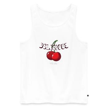 Walter & Wallis - Pop Art 5 - Men's Premium Organic Tank Top - white - Front - Michal (187cm)