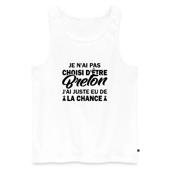 pas choisi d être breton / cadeau humour breton - Débardeur bio Premium Homme - blanc - Devant - Michal (187cm)