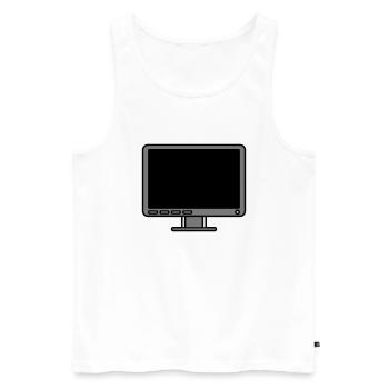 Icon Logo Computer Bildschirm - Männer Premium Bio Tank Top - Weiß - Vorne - AI Model Male 178 light (178cm)