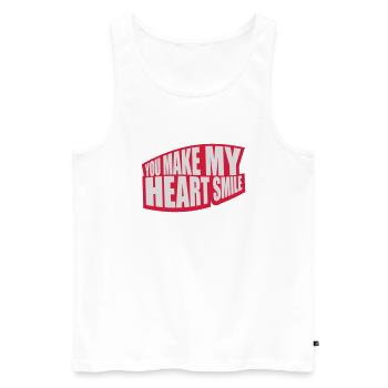 make my heart smile - Männer Premium Bio Tank Top - Weiß - Vorne - Michal (187cm)