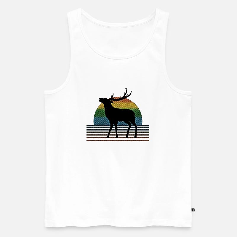 Hirsch - Männer Premium Bio Tank Top - Weiß