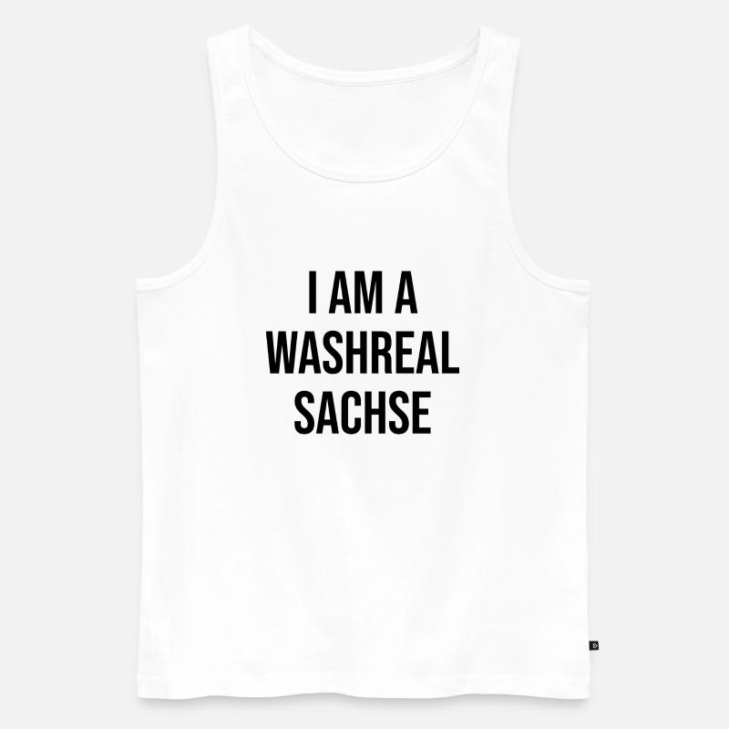 Ich bin ein Waschechter Sachse - Männer Premium Bio Tank Top - Weiß