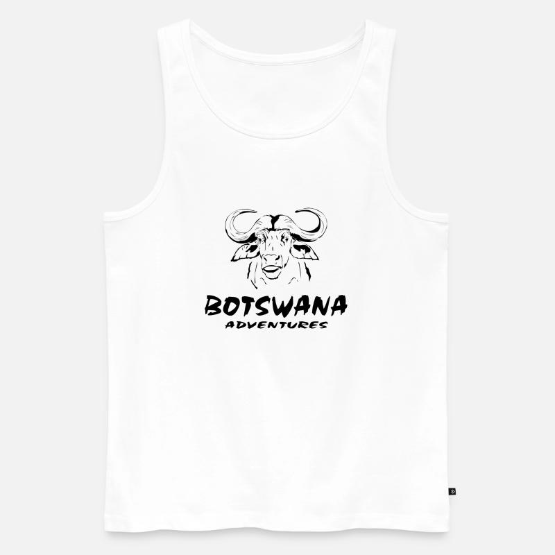Botswana - Kaffern Büffel - Männer Premium Bio Tank Top - Weiß