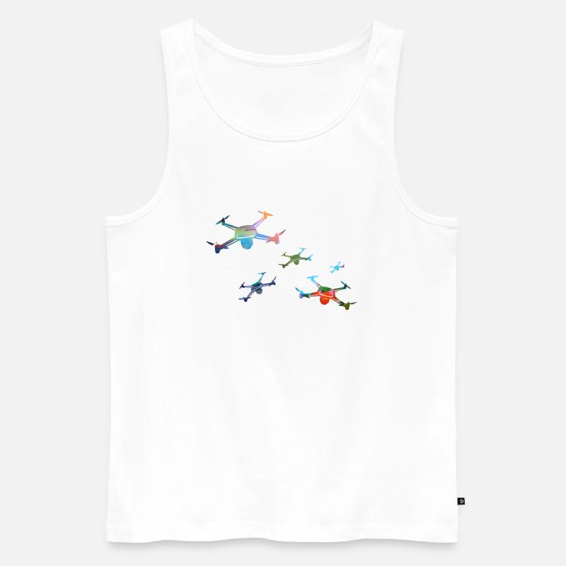dronen,drone,comic,bunt,graffiti - Männer Premium Bio Tank Top - Weiß